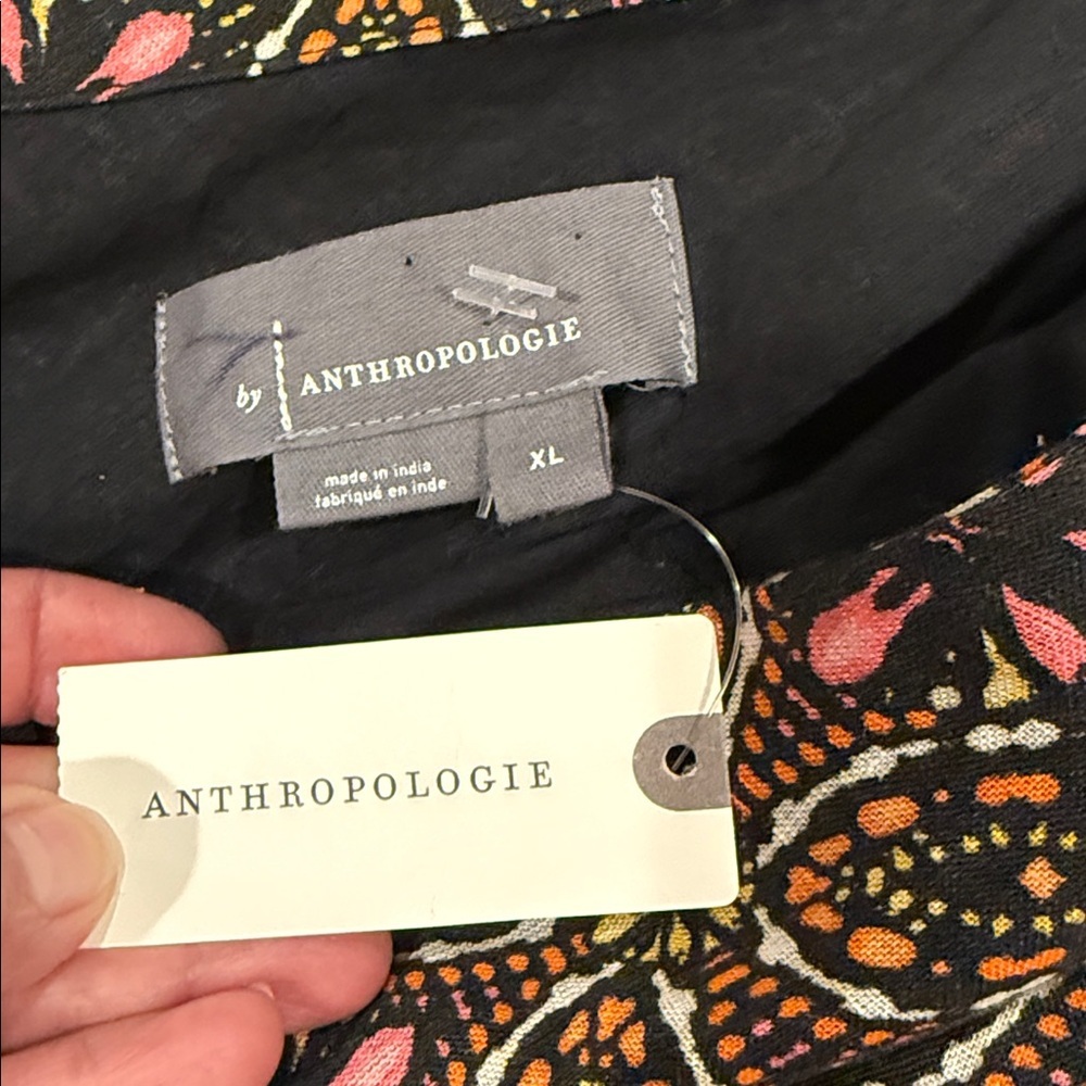 NEW WOMENS Anthropologie One Shoulder XL Linen Top - Picture 8 of 9